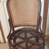4 bamboo and cane chairs