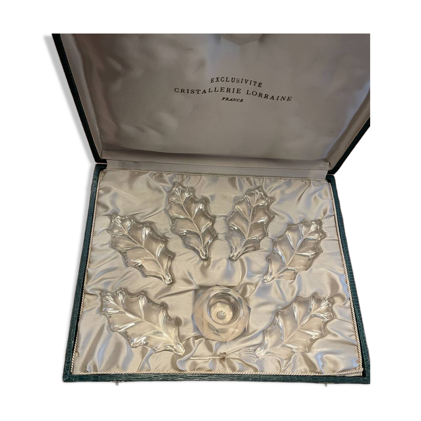 BOX FOR KNIFE HOLDER SALT CELLAR SMALL SPOON IN LORRAINE CRYSTAL DECOR