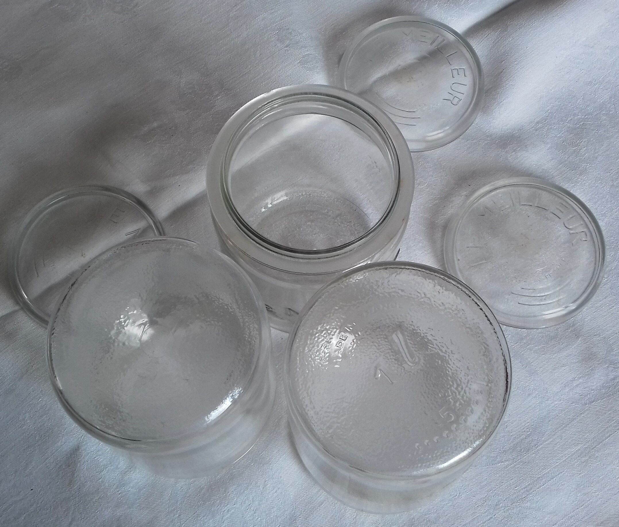 Lot 3 jars the best transparent glass 1 l cover