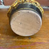 Antique pitcher cyclops enamels honey yellow vallauris fat lava vintage