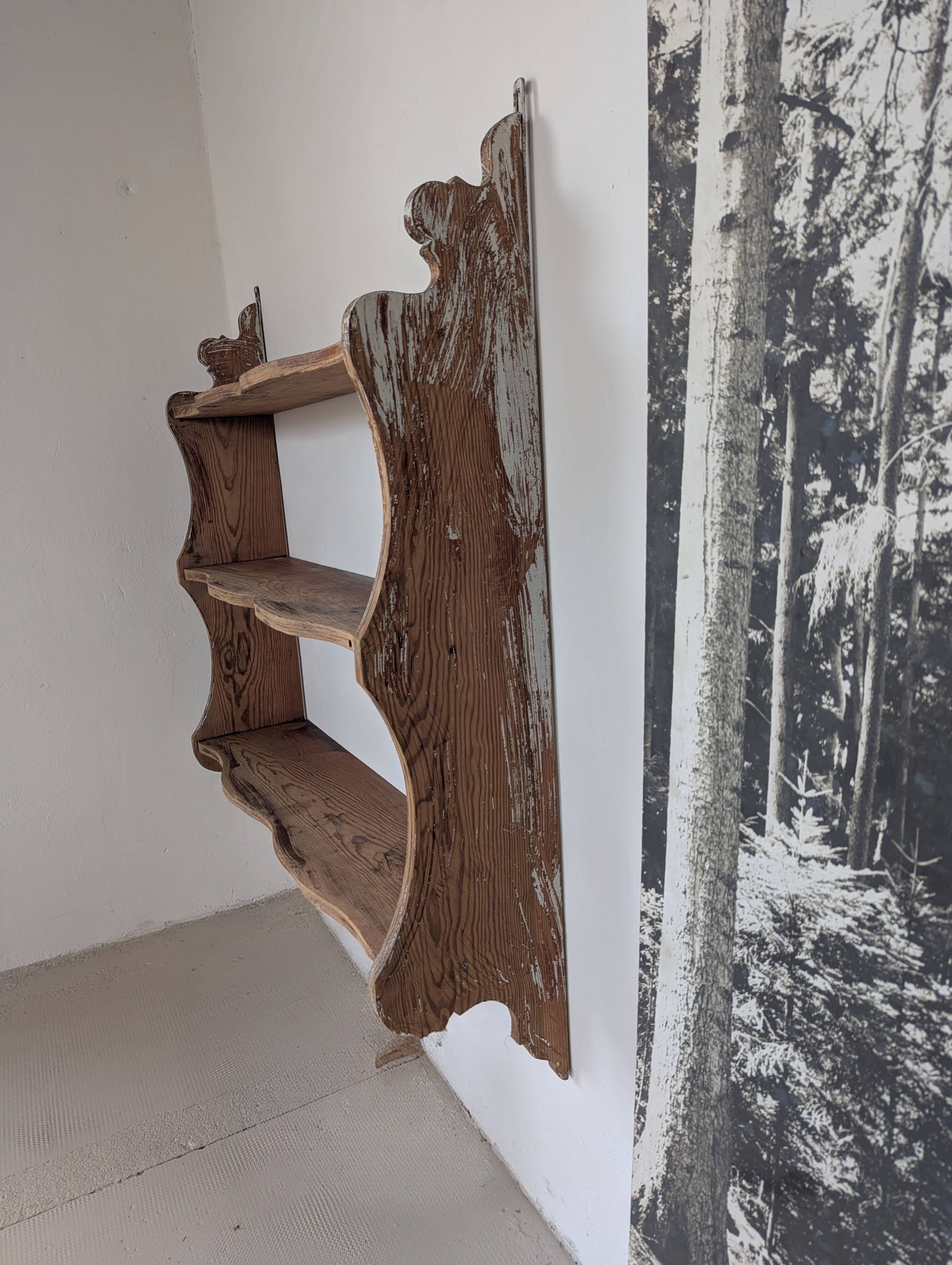 Large antique fir shelf