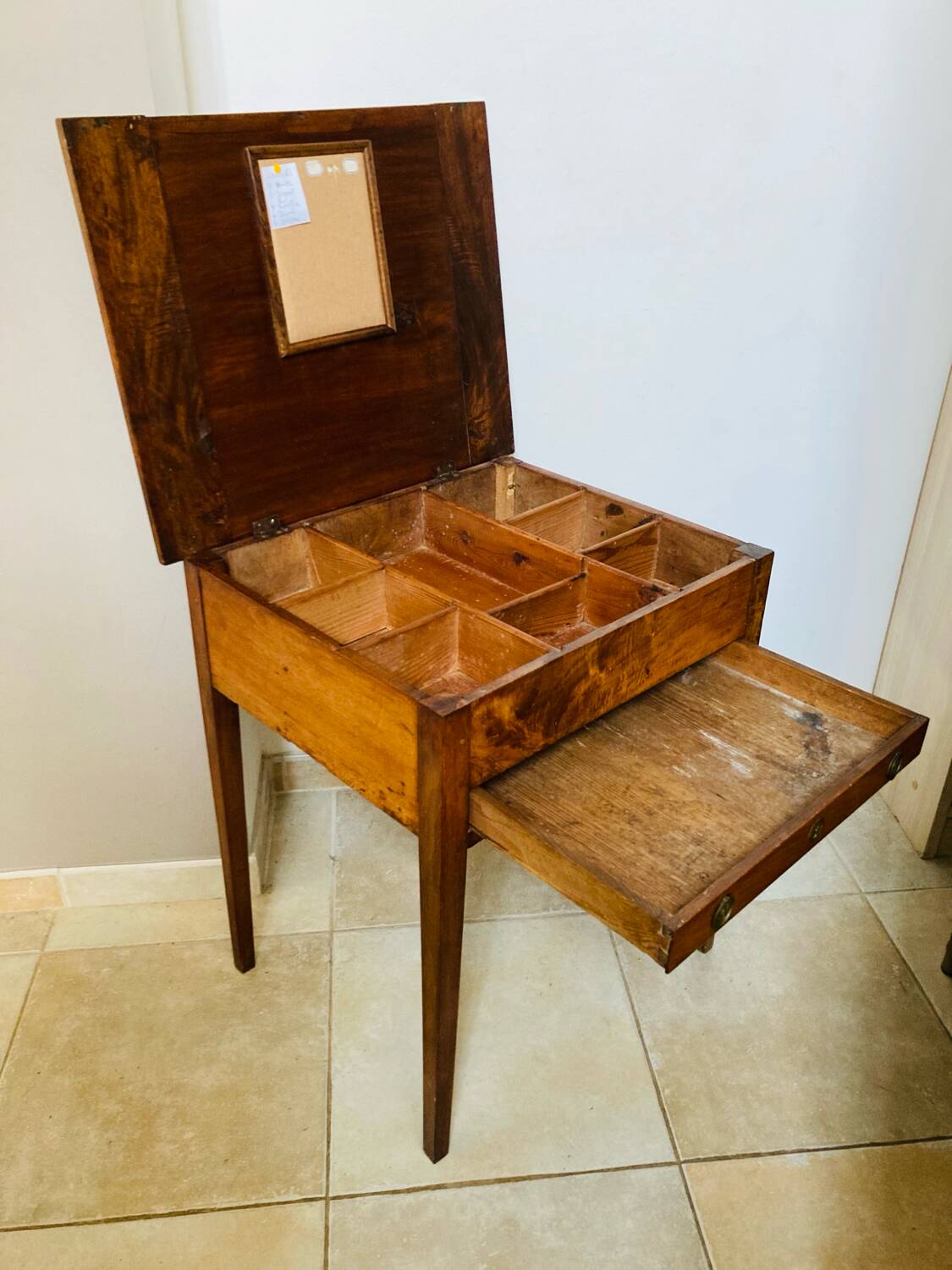 19th century walnut pegged currency exchange office