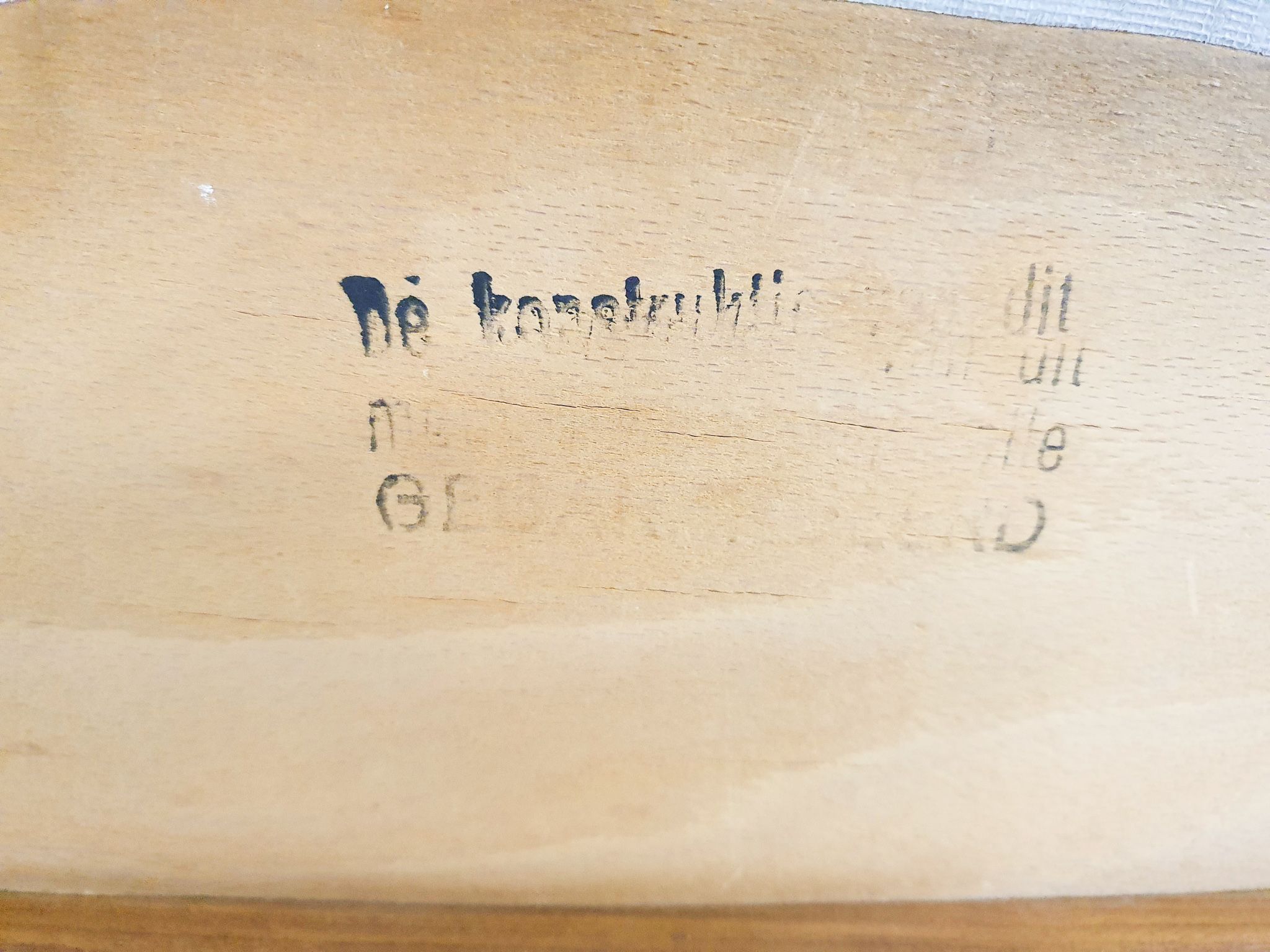 Chaise en teck et vinyle « cowhorn » par AWA, Pays-Bas années 1950