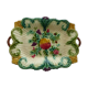 Fruit cut, dish in rectanguary shape, fruits and flowers, art deco