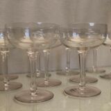 Suite of 12 crystal champagne glasses