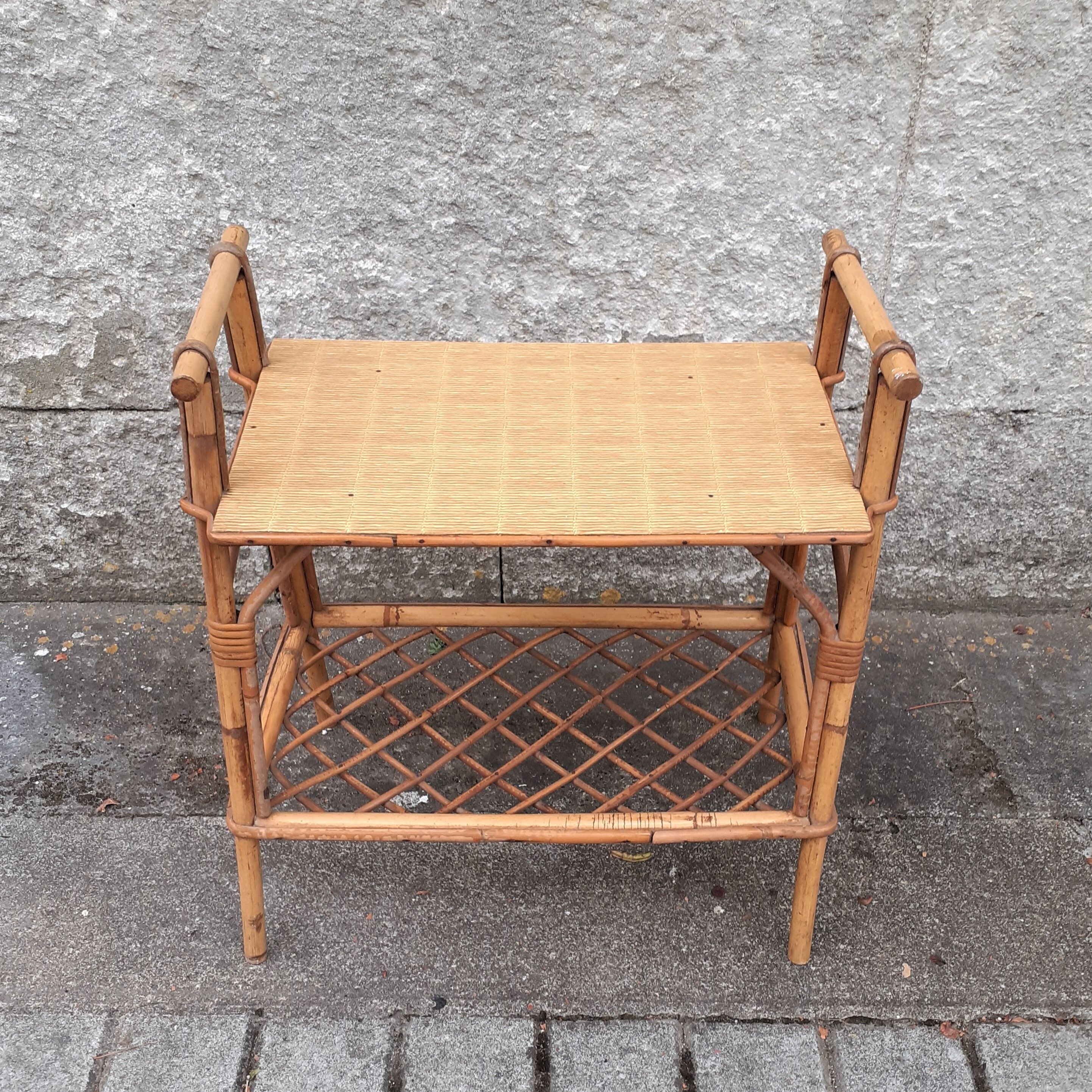 Vintage rattan side table