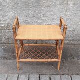 Table d'appoint en rotin vintage