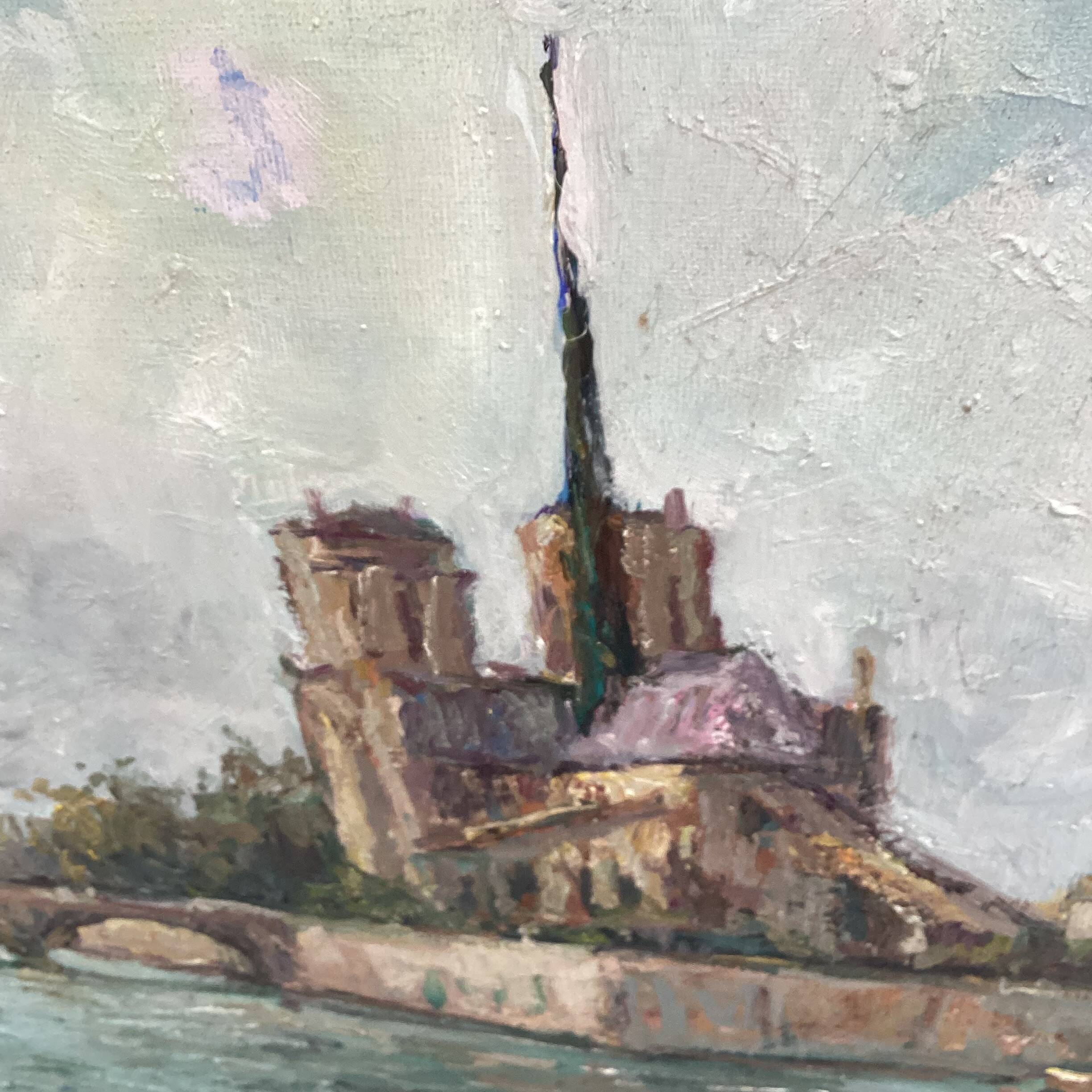 Painting Oil on canvas signed -Paris— dimensions: height -48cm- width -60cm-
