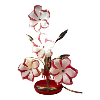 Lampe fleur de marguerite lucite vintage