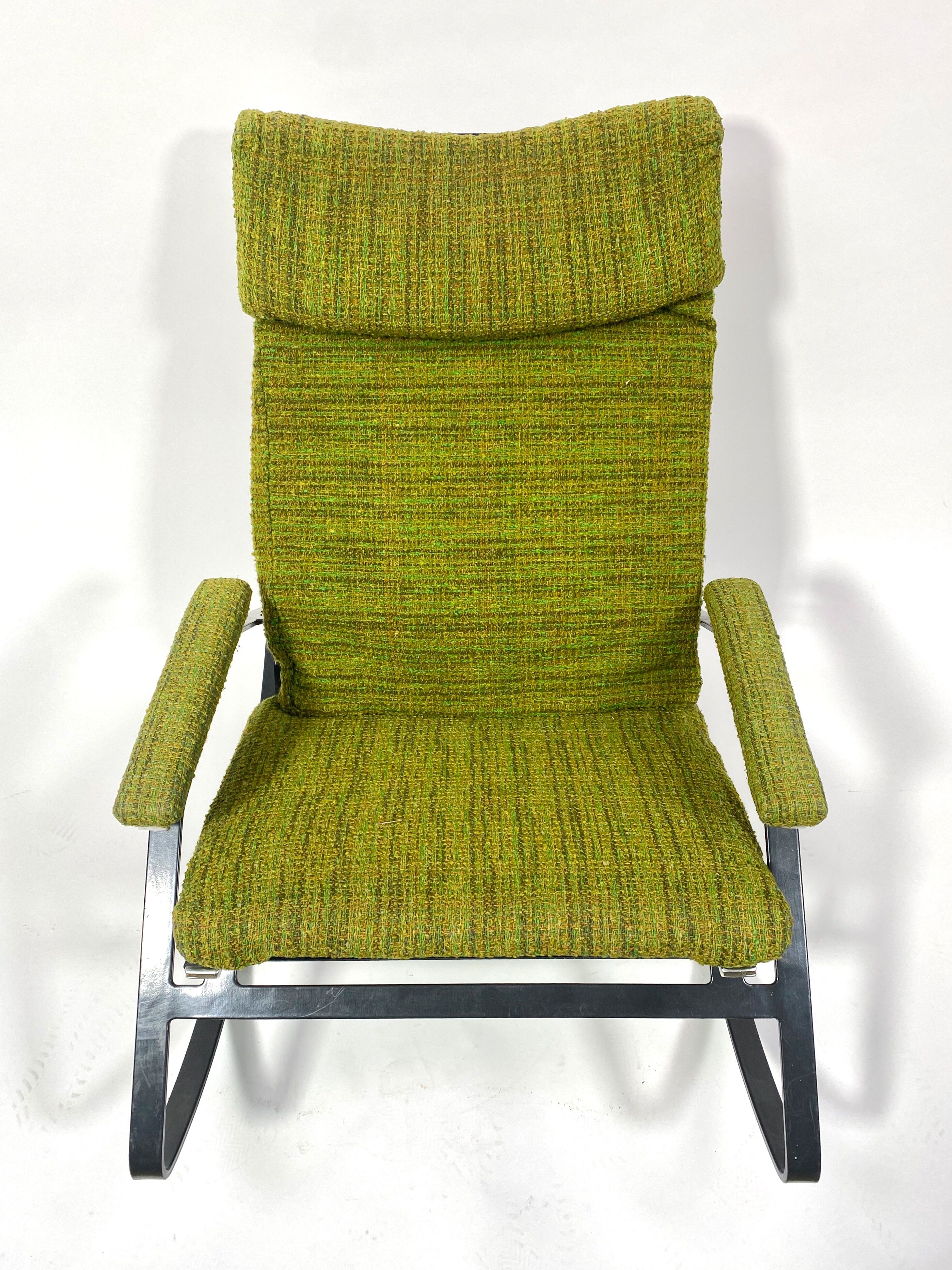 Metal and wool rocking-chair, years 70/80