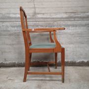 Art craft art nouveau armchair in oak and brass
