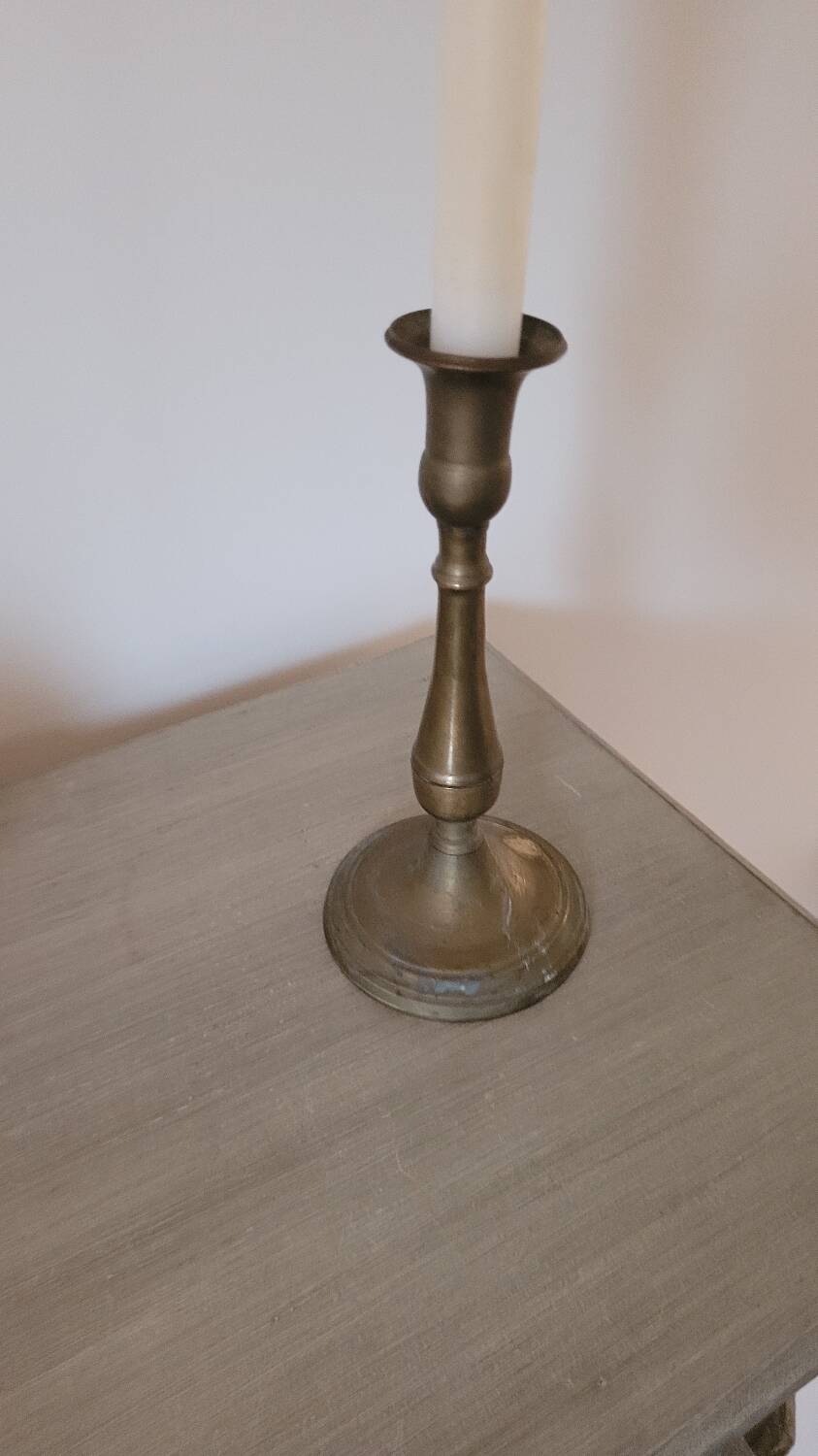 Simple brass candle holder