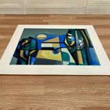 Lithograph signed "Albert Ferenz" Design 1950.