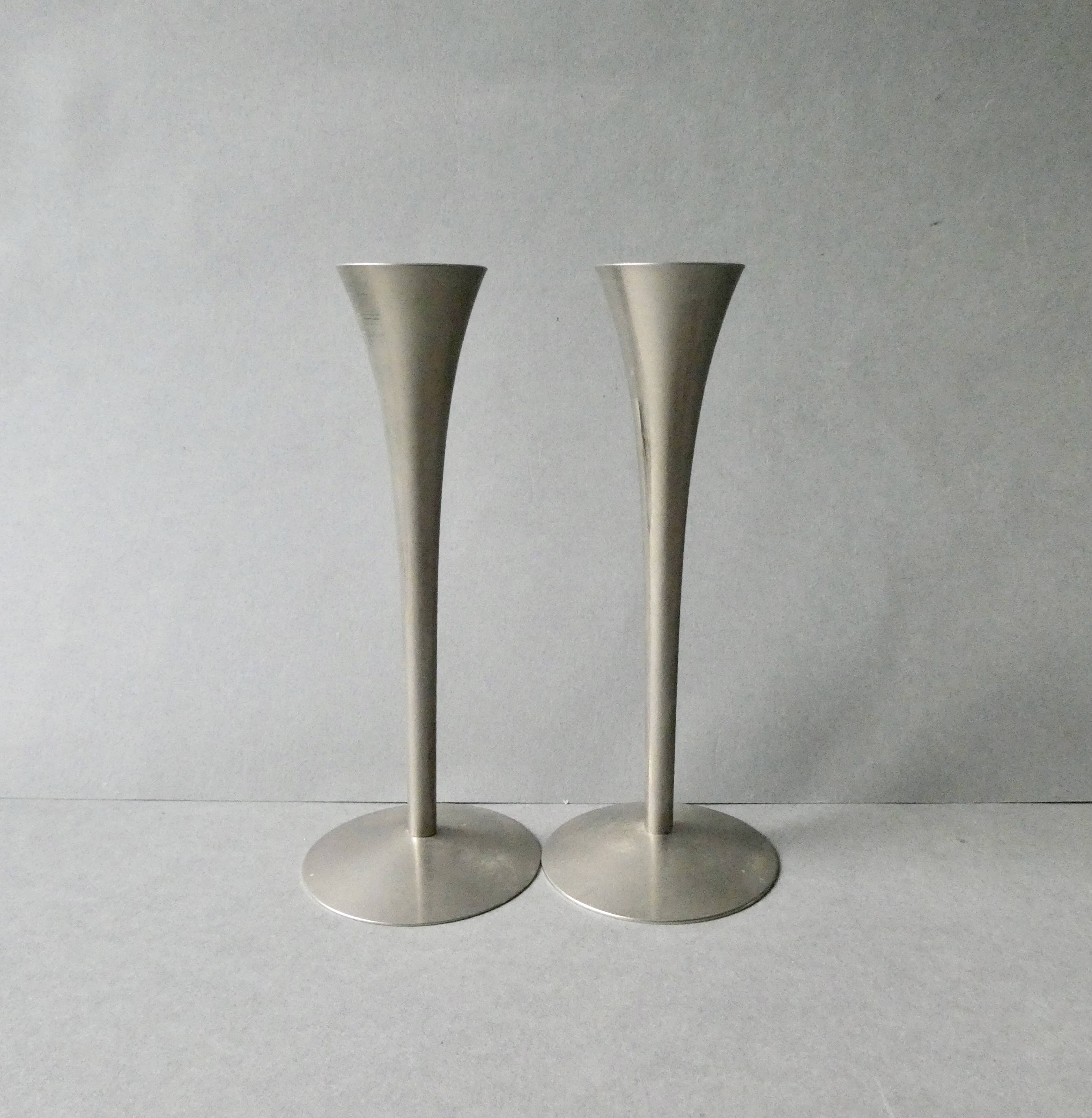 Pair of metal candlesticks Solingen, circa 1970