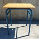 School table, wooden desk, metal, vintage, industrial style, 50s