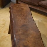 Brutalist elm bench by Aranjou, 1950s