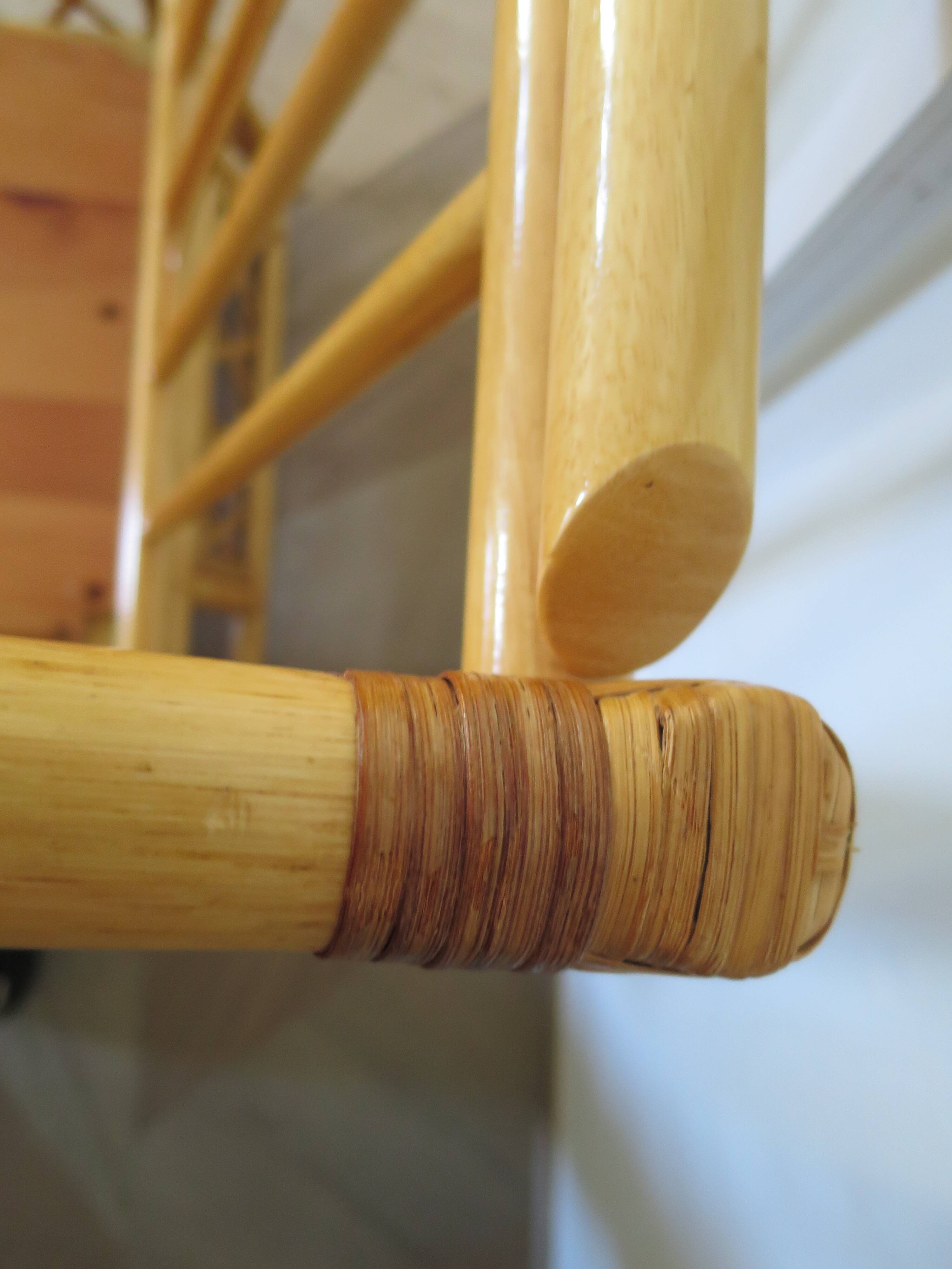 Vintage - Set of 2 woven rattan, bamboo and wood armchairs - Natural colour - 1980s