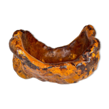 Exceptional large bowl in organic Swedish folk root, around 1960.