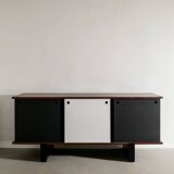 French Mid Century Wooden "Bloc" Sideboard by Charlotte Perriand, 1950s