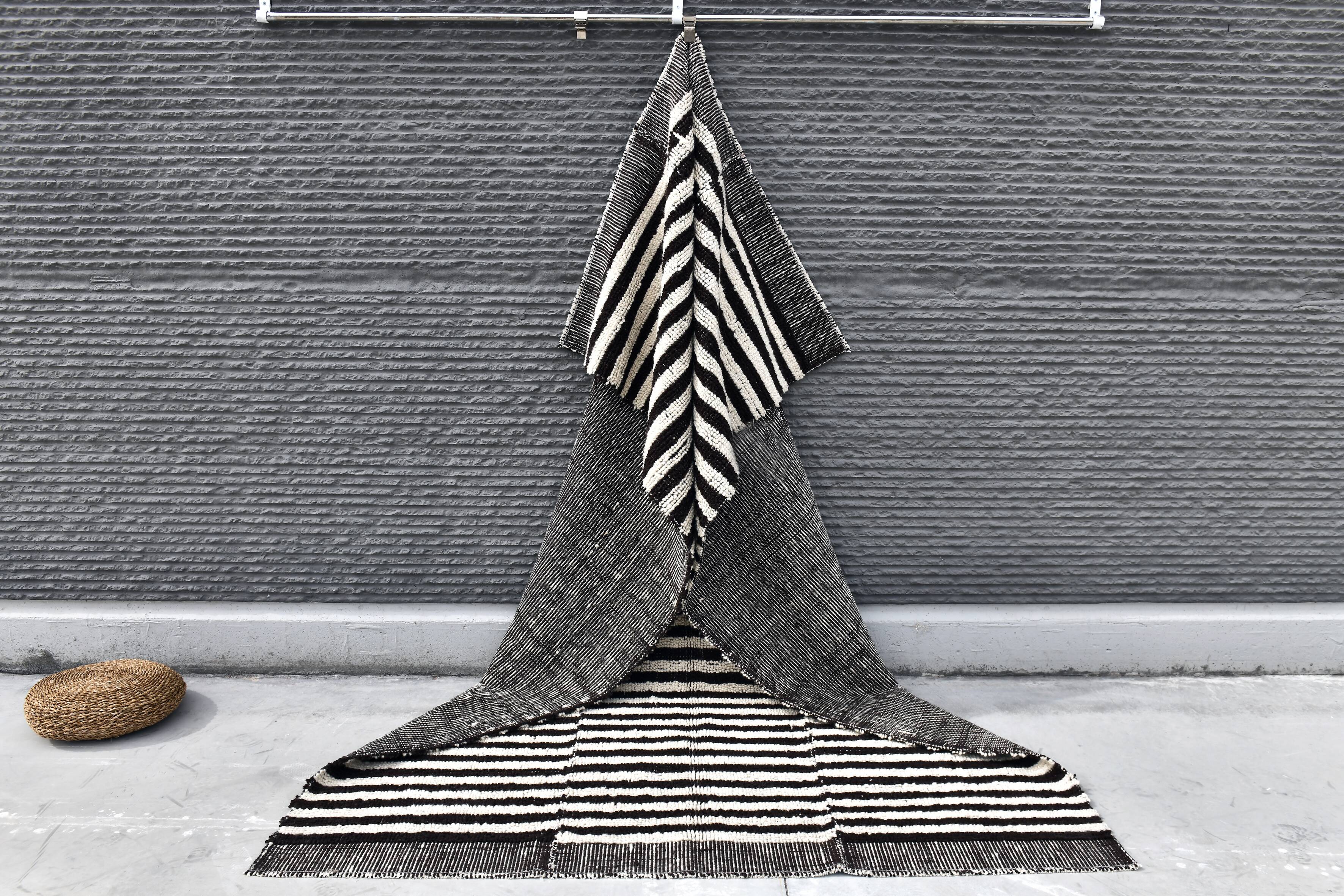 brown and white wool berber rugs ,  195x305cm shaggy natural organic rug