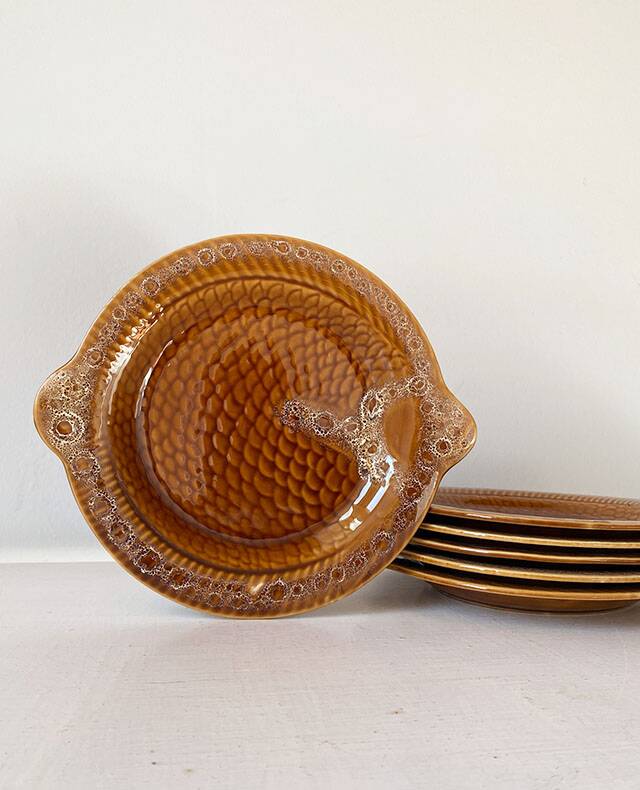 Lot de 6 assiettes plates forme poisson