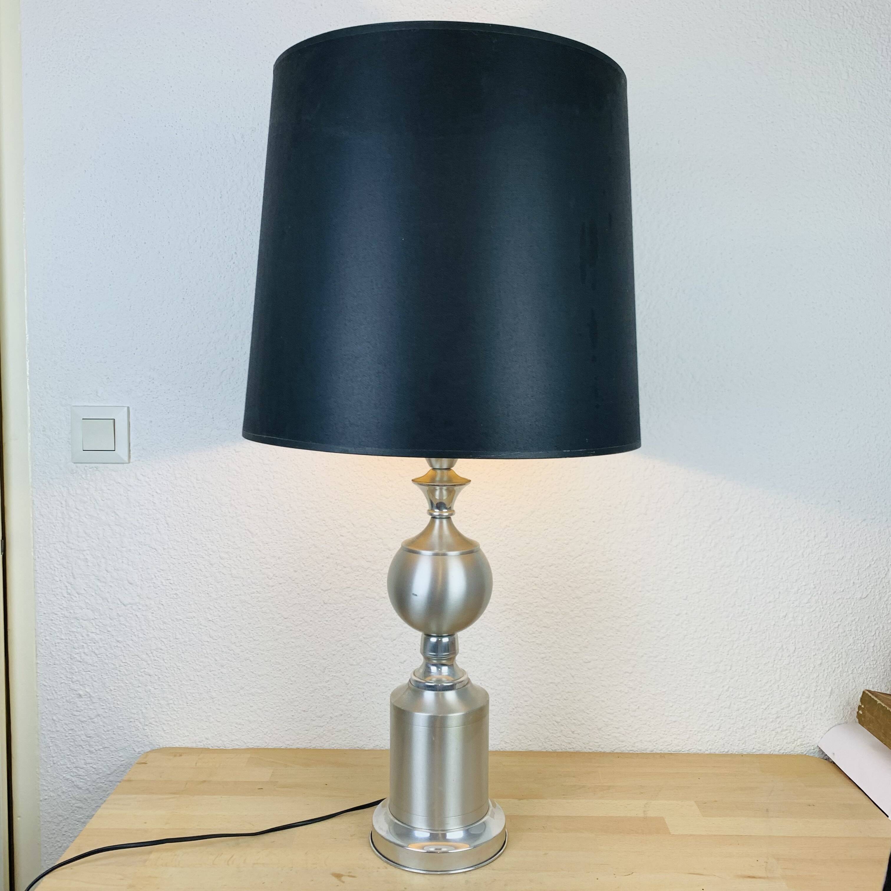 Brushed aluminum lamp from the 70s