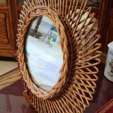Vintage rattan mirror