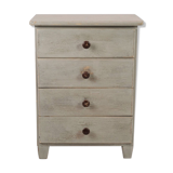 Small Gustavian Gray Painted Chest of Drawers with Original Paint