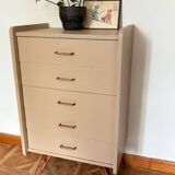 Mocha compass foot chest of drawers
