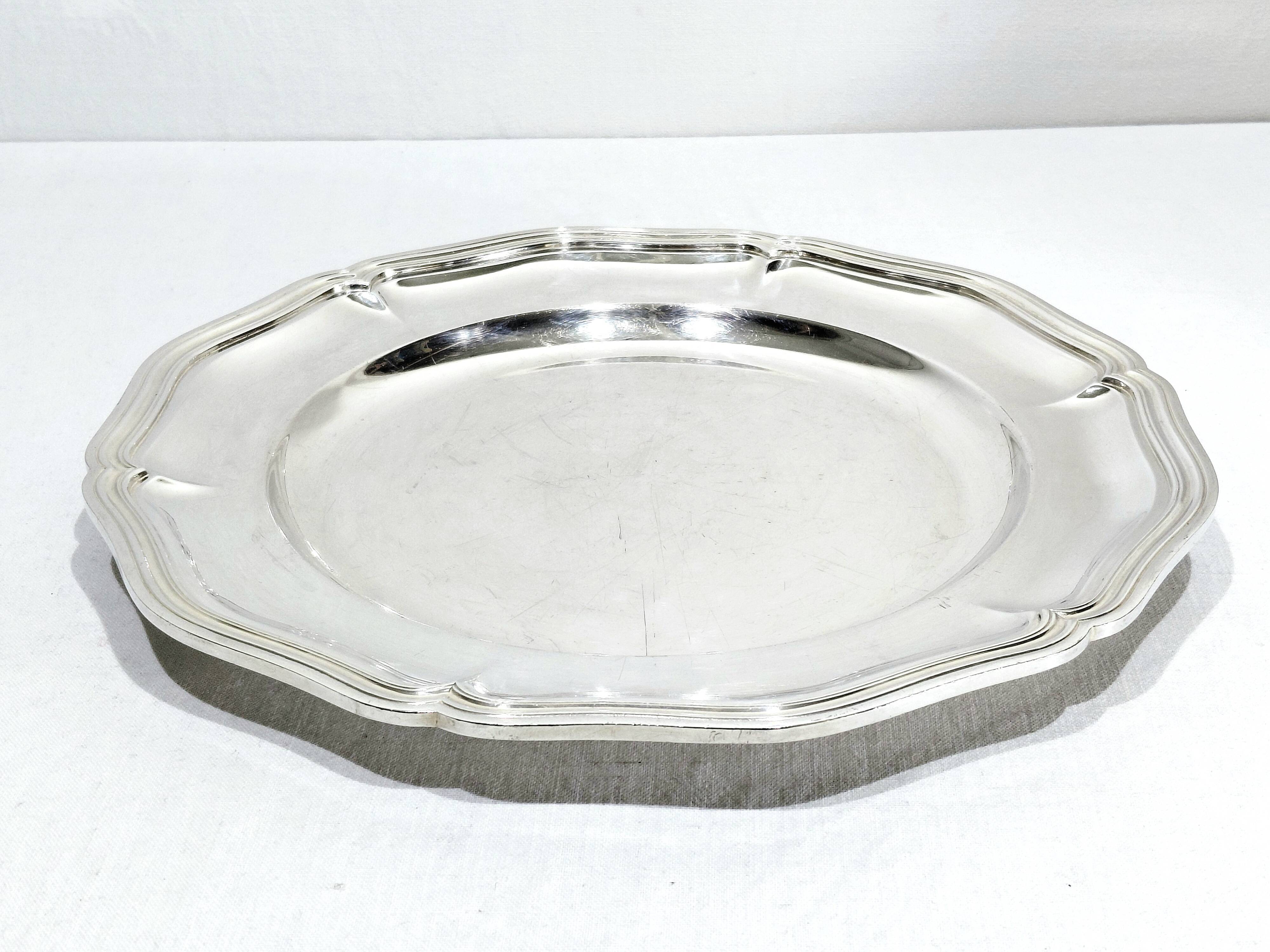 Christofle - Silver-plated metal rimmed plate