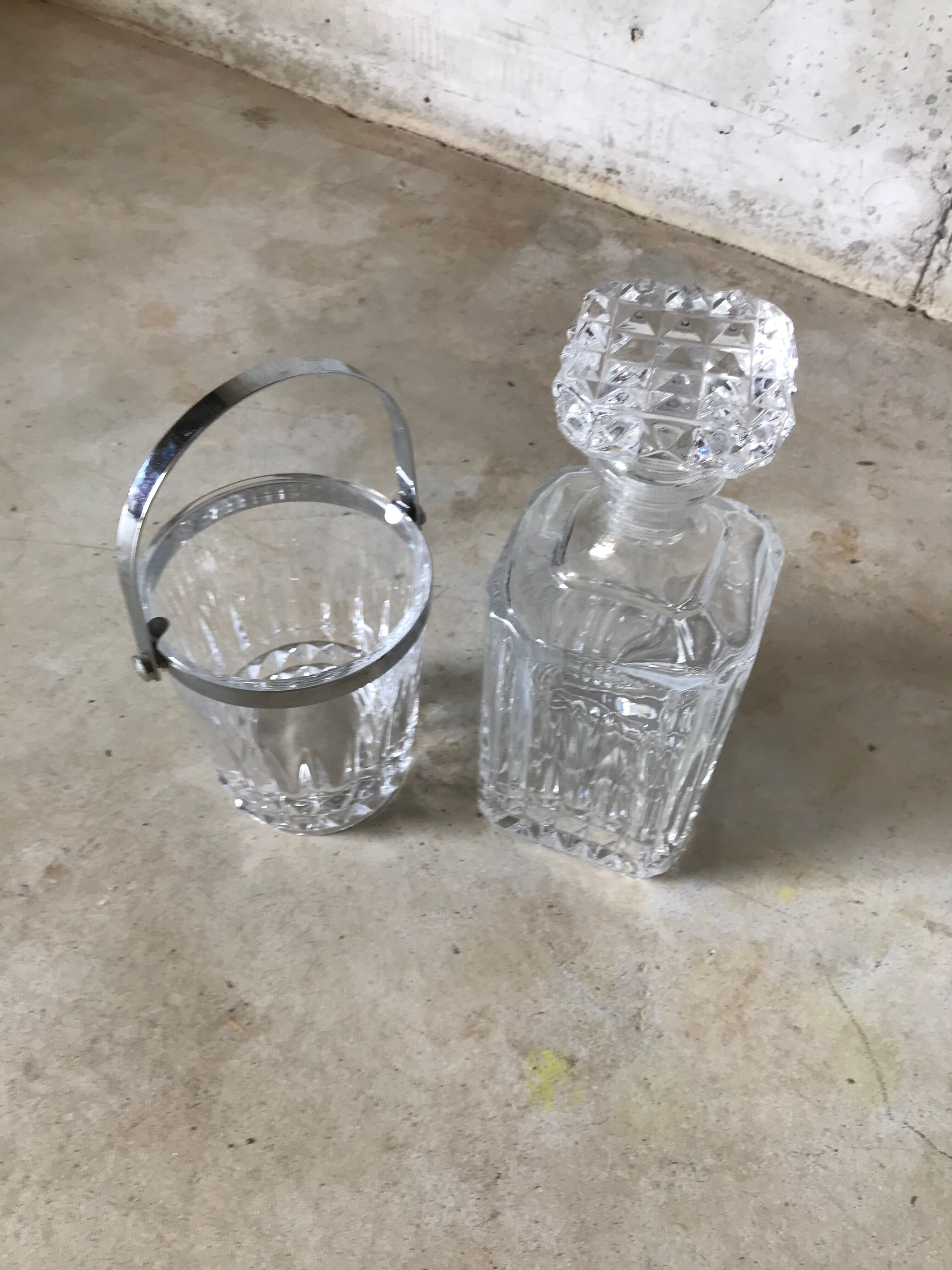Whisky decanter and ice bucket