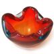 Small red crystal ashtray