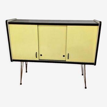 Buffet vintage en formica jaune pieds eiffel