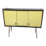 Buffet vintage en formica jaune pieds eiffel