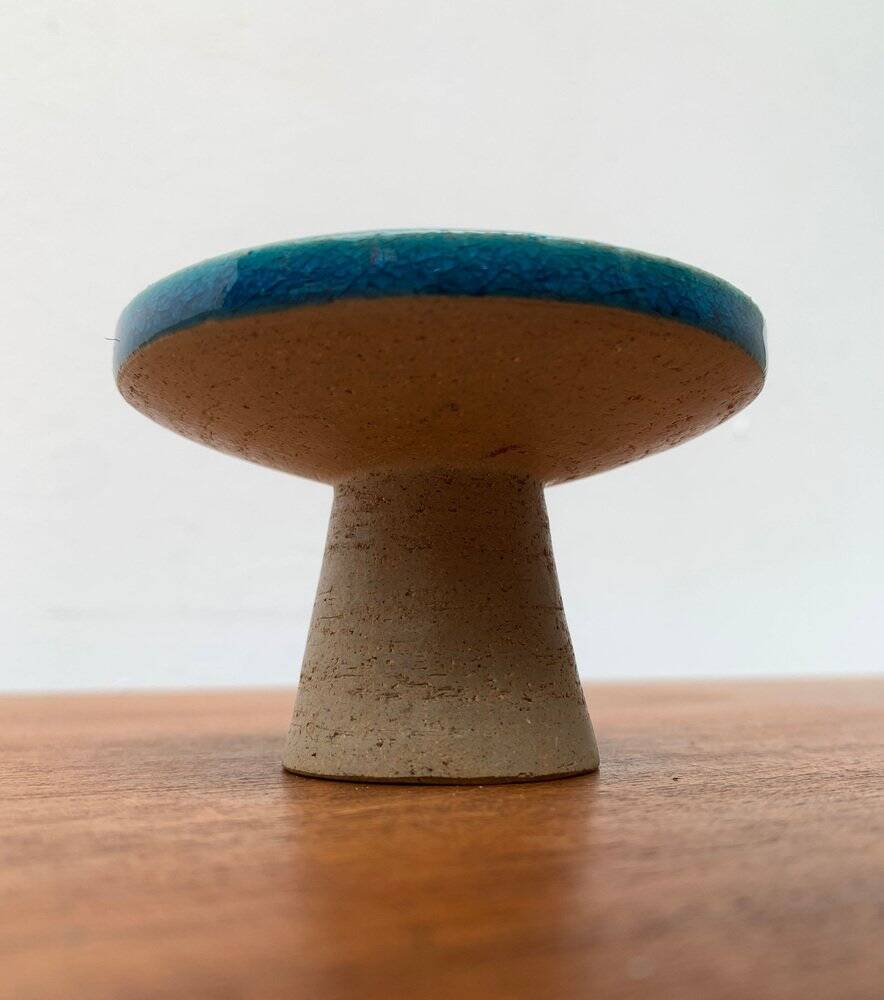 Danish ceramic candlestick from the mid-century by Herman A. Kähler for Hak, 1960s.