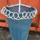 Vintage umbrella stand attributed to Matégot – blue and white openwork metal