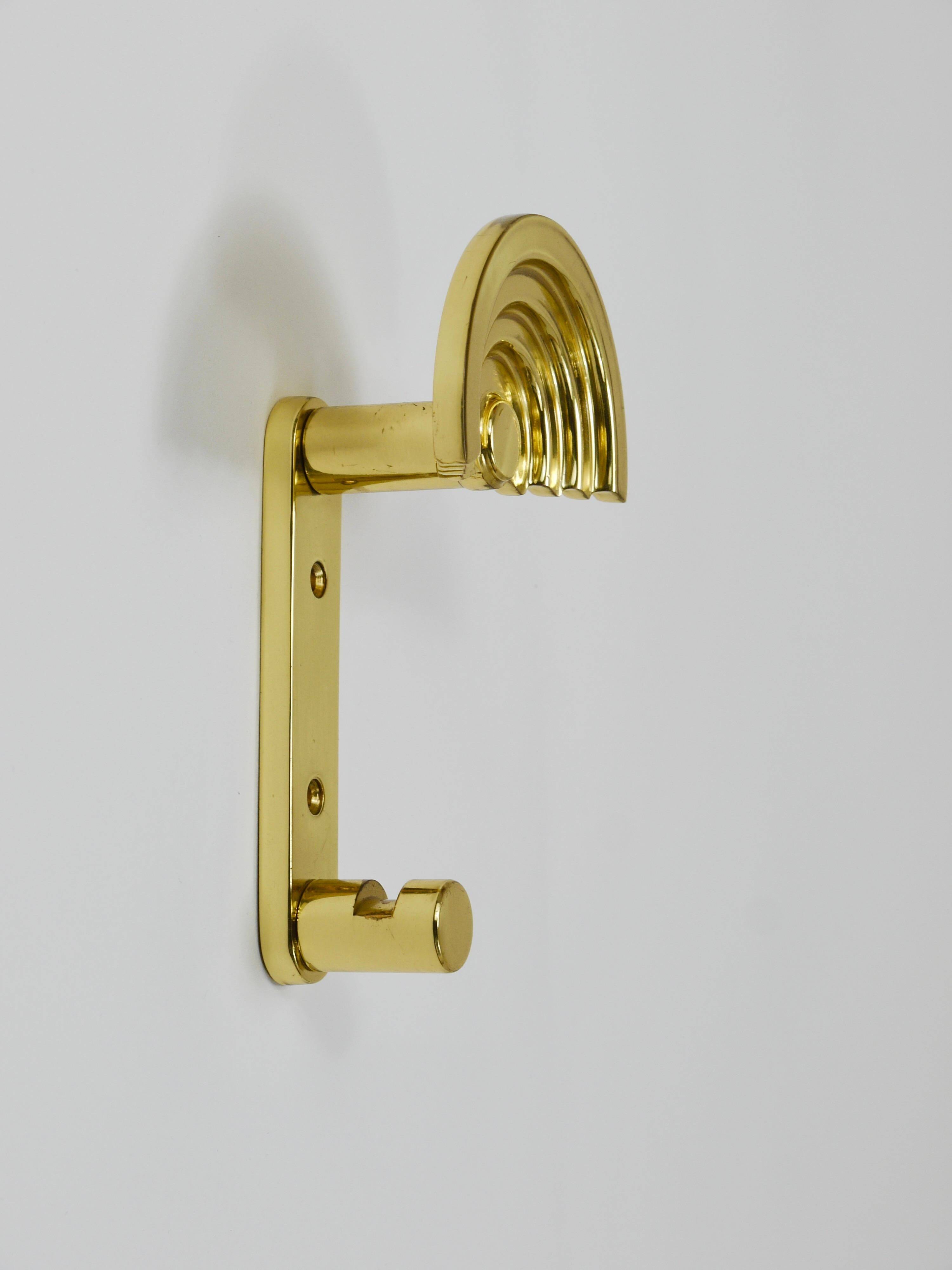 13 Postmodern Brass Wall Hooks by Ettore Sottsass, 1985, Valli & Valli Italy
