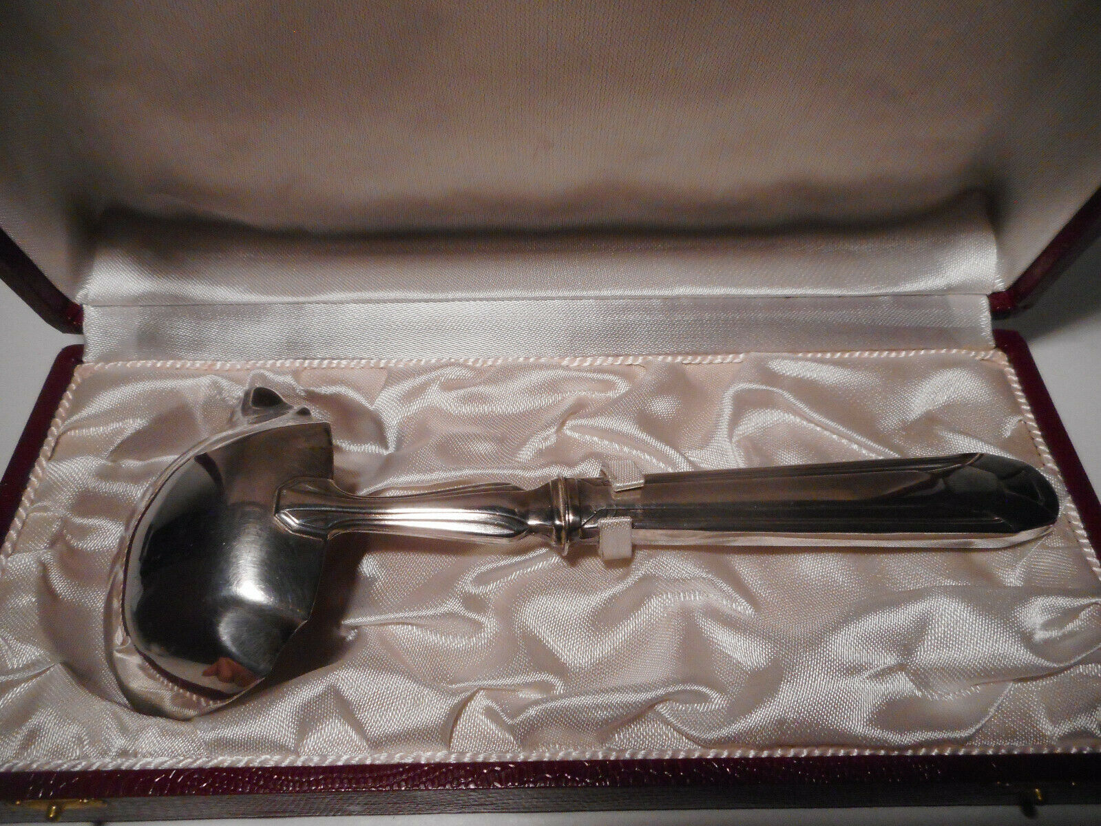 Cuillère de service sauce métal argenté art déco poinçon C L