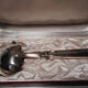 Serving spoon silver metal sauce art deco punch C L