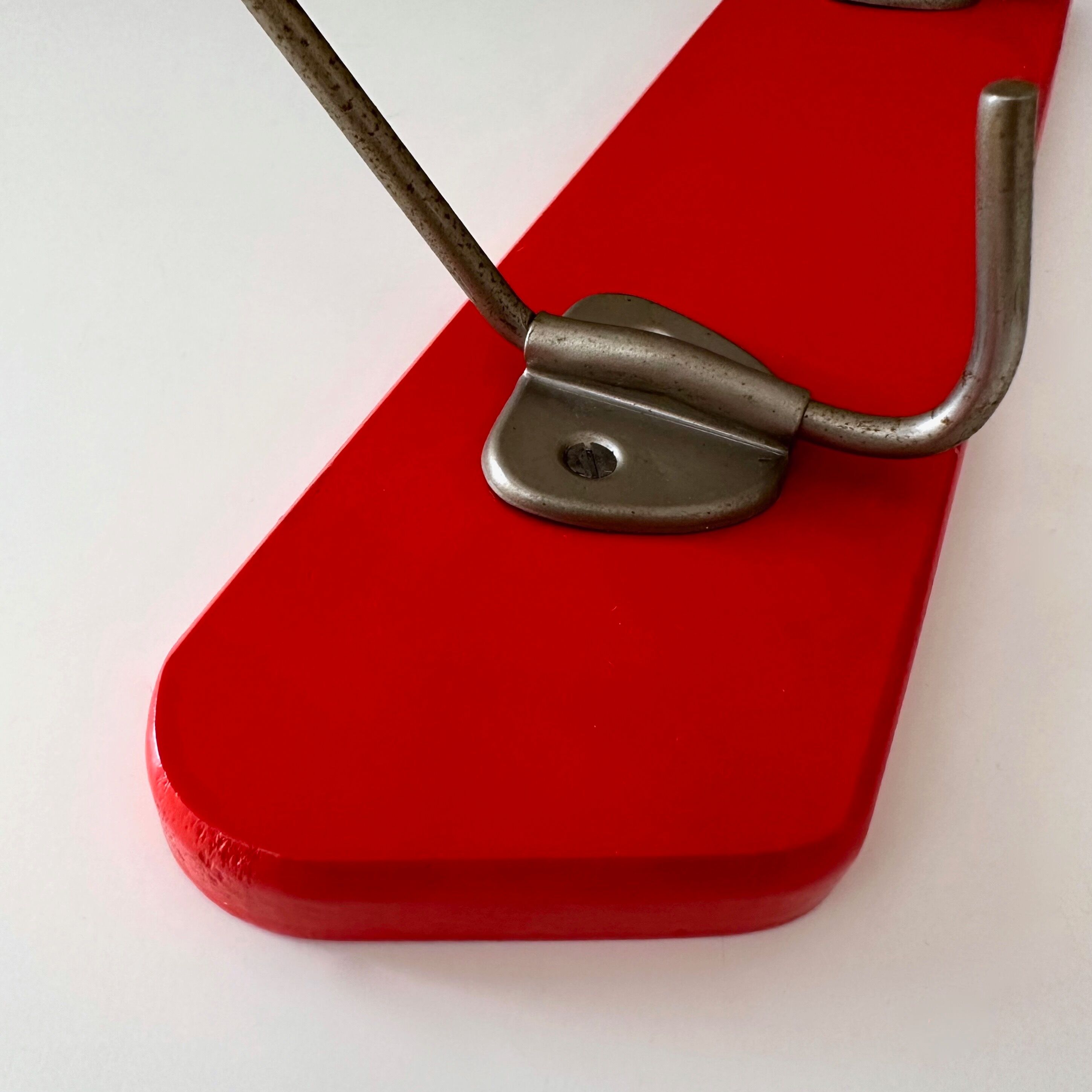 Red mid century coat rack