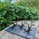 3 vintage Italian baroque brass coat hooks