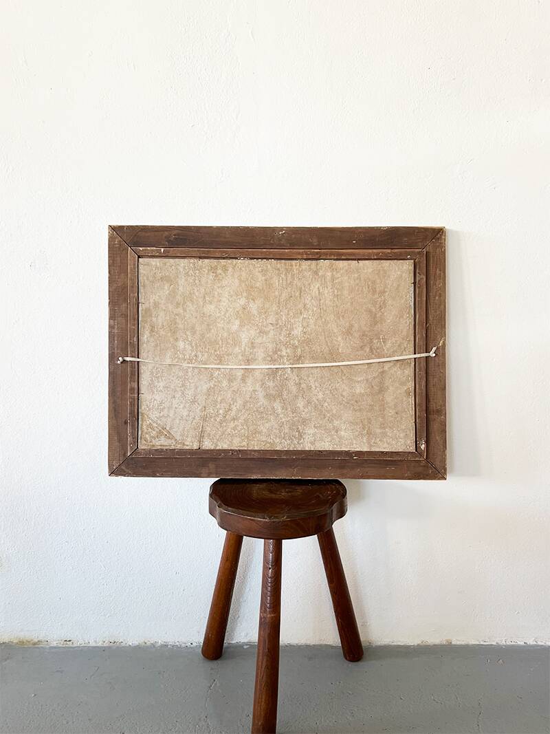 Painting "River of the Alps", Oil on panel, framed