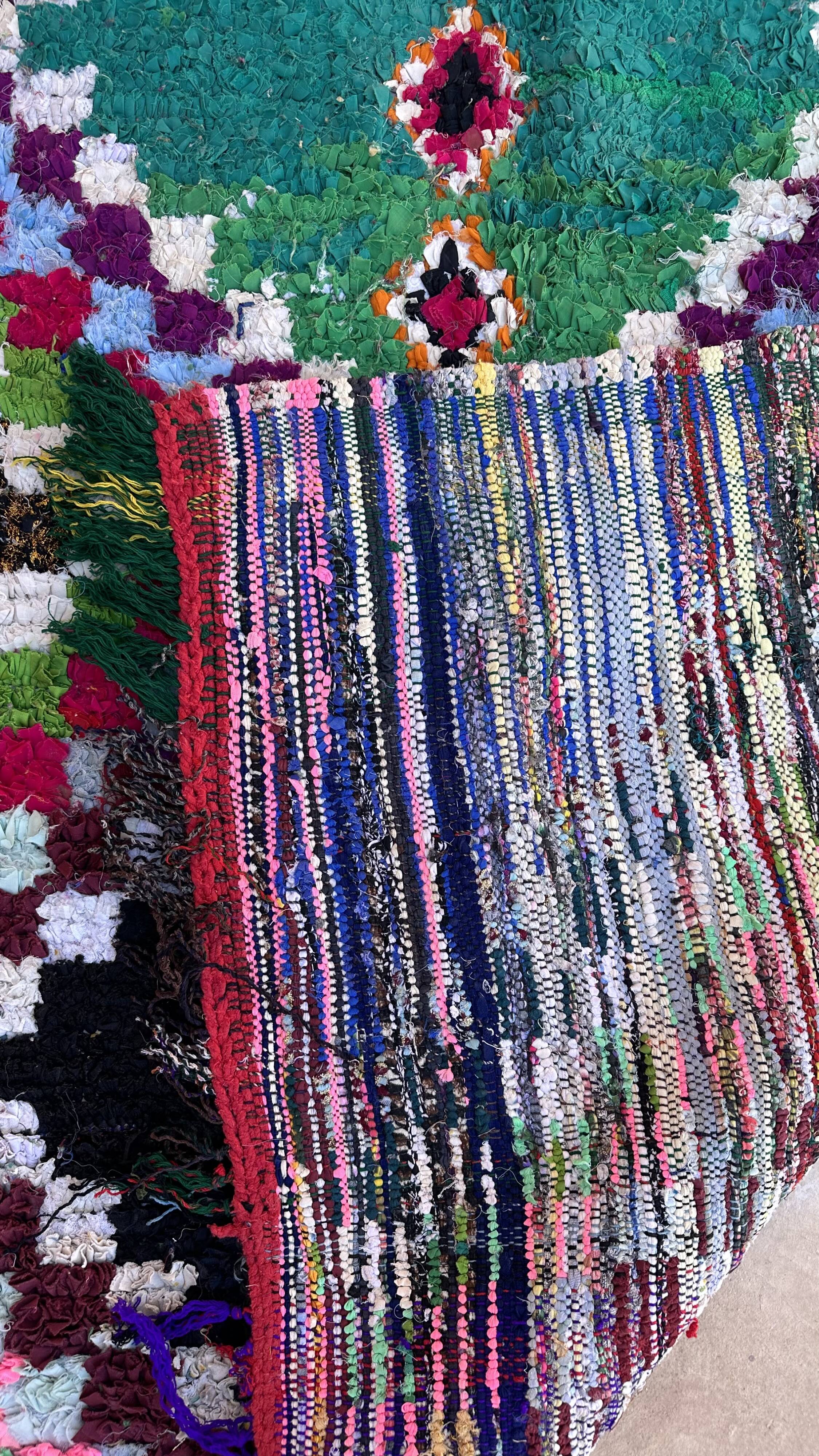 Tapis Berbère Boucherouite coloré - 156 x 200 cm