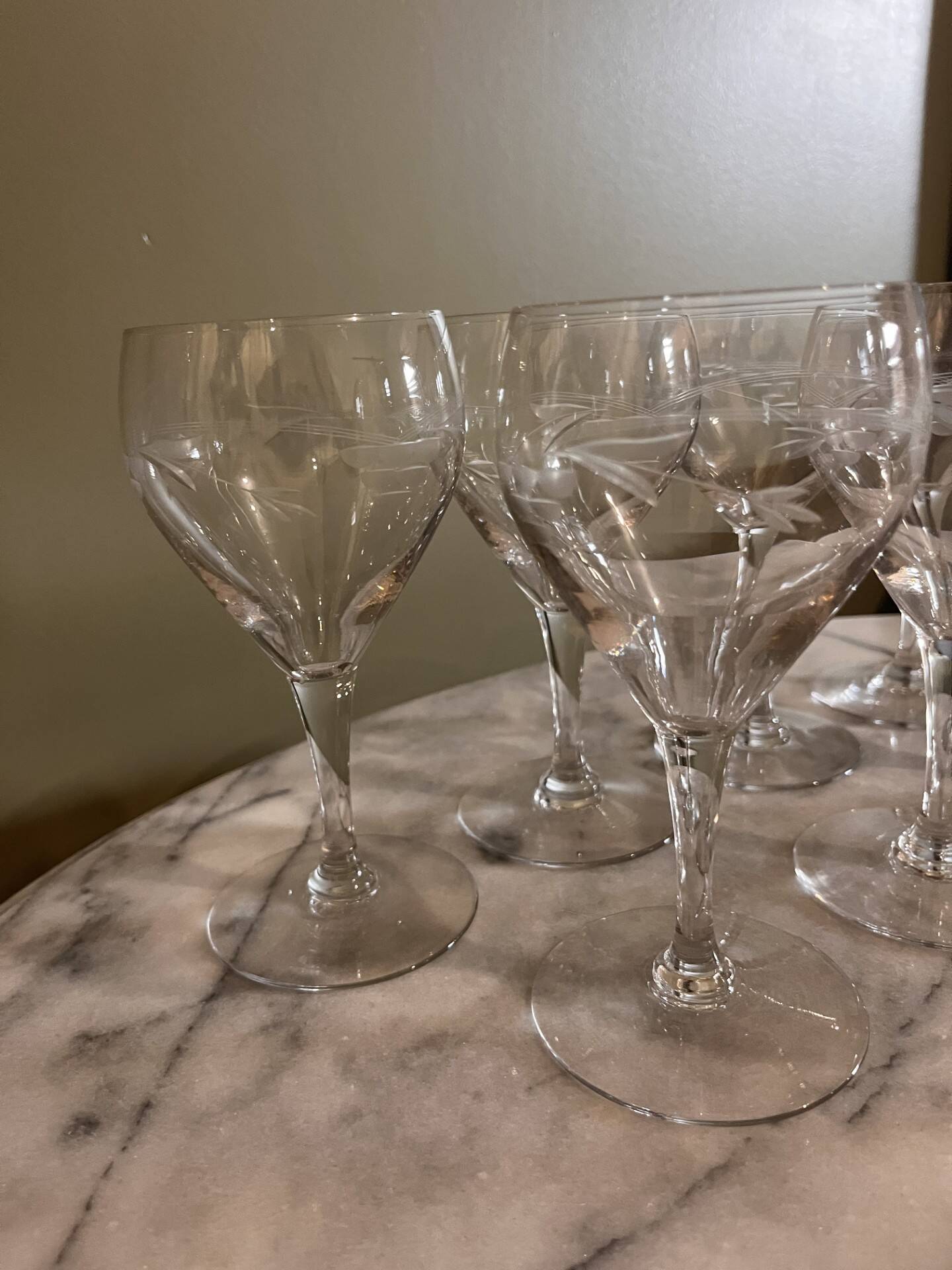 Antique engraved glasses