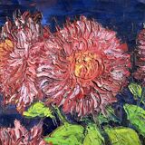 Huile sur toile fleurs fruits signé daté 1967