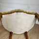 Vintage Louis XVI style medallion armchair – Carved wood and fabric