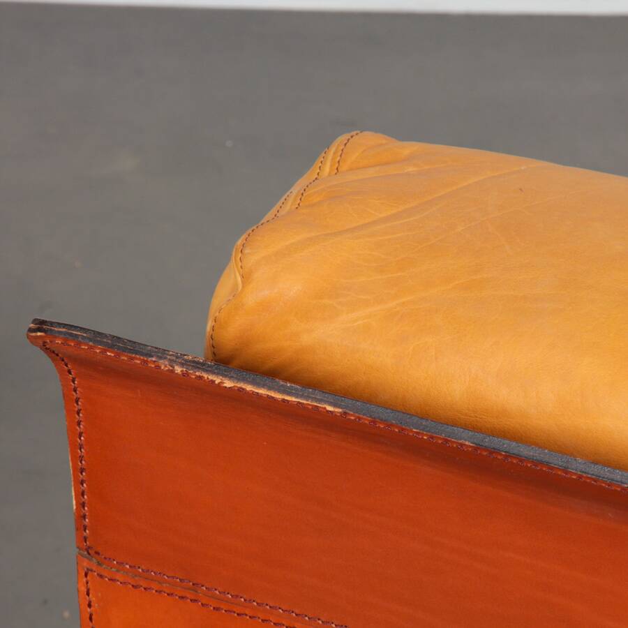 Leather armchair by Gérard Guermonprez, 1970