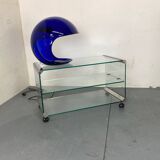 Table d'appoint vintage en verre Space Age par Gallotti & Radice, Italie 1970