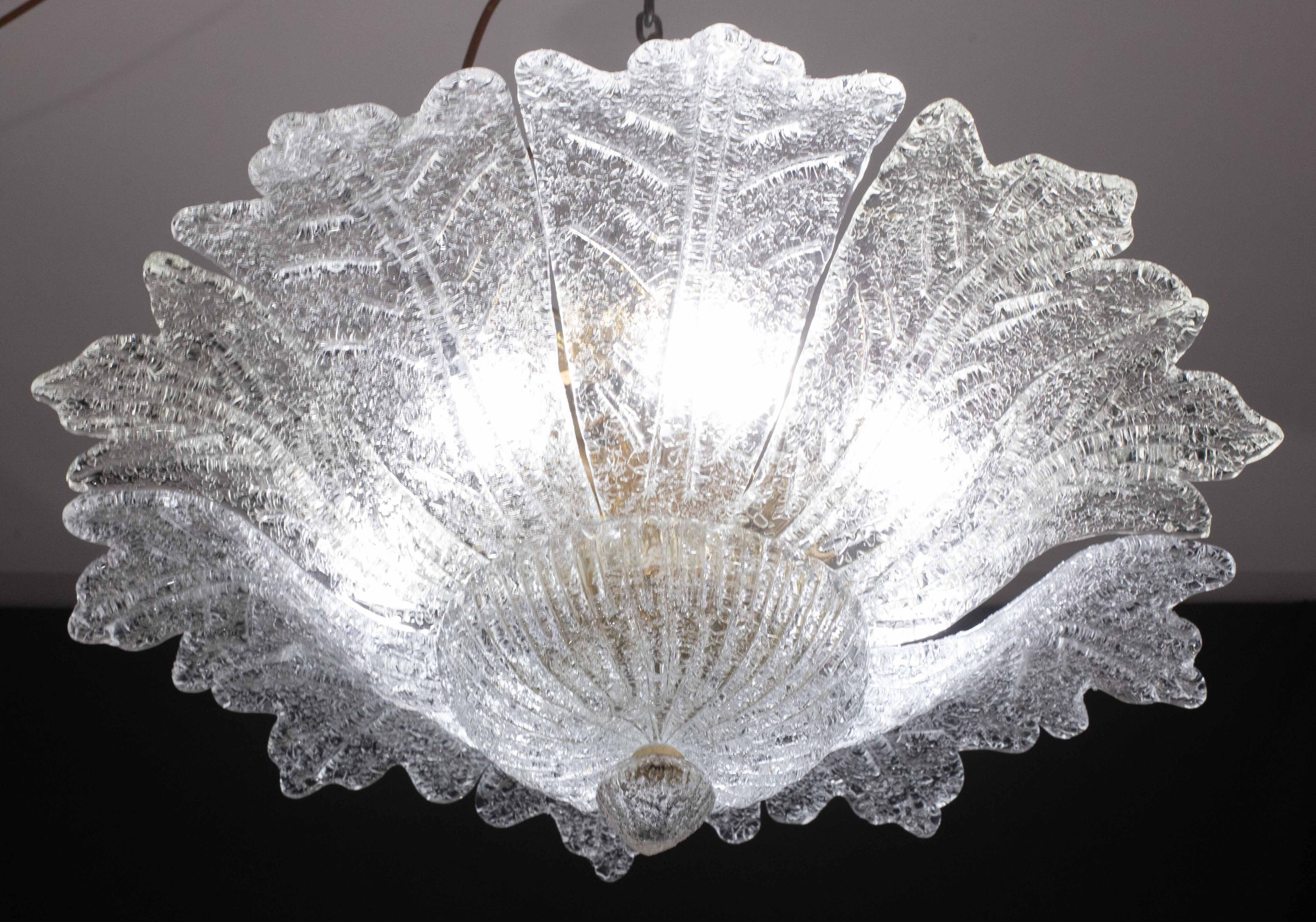 Palmetta, Italian Murano Glass Ceiling Light or Flush Mount, 1970s