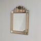 Art Deco style peach & clear bevelled mirror with brass frame, 1980s